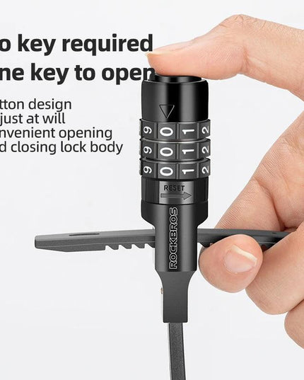 ROCKBROS Bicycle Lock 3 Digit Password Lock Anti-theft Portable Security Steel Chain Cycling Motorcycle Lock Bike Accessories