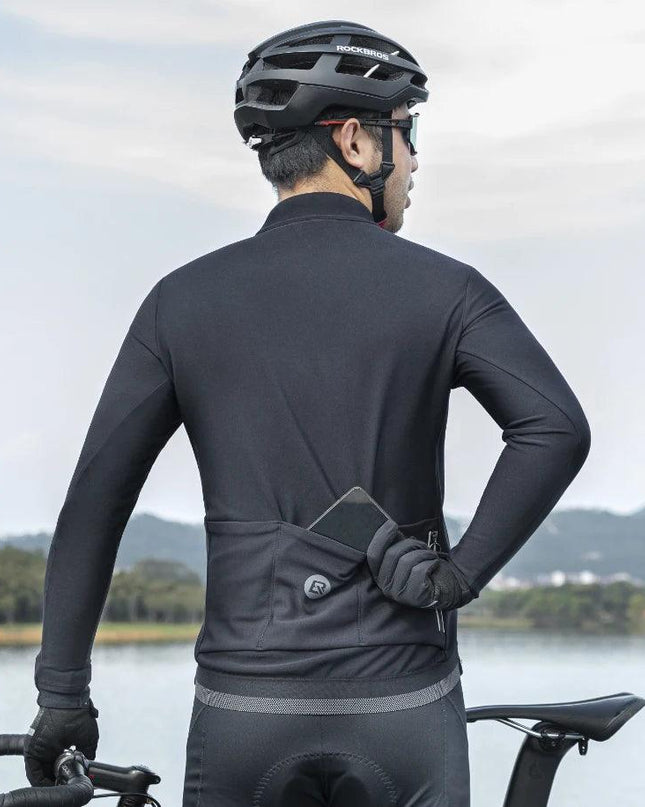 ROCKBROS Cycling Jersey Set Winter Spring Jacket Bibs Pants Long Sleeve MTB Bicycle Clothing Maillot Thermal Fleece Wear Suit