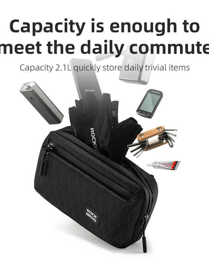 ROCKBROS Bicycle Bag Portable Lightweight MTB Road Bike Handlebar Bag 2.1L Big Capacity Multifunctional Riding Shoulder Bag