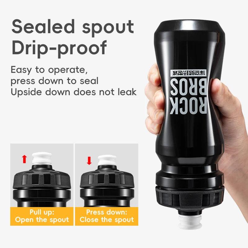 ROCKBROS Bicycle Water Bottle With Dust Cover 600ml PP5 MTB Road Bike Leak-proof Bottle Outdoor Travel Portable Sports Cup