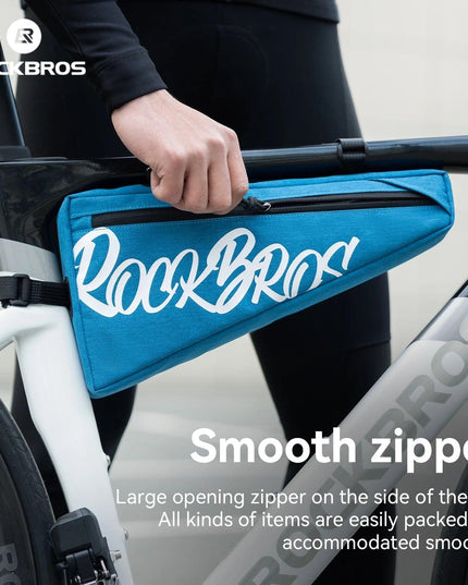 ROCKBROS Cycling Triangle Top Tube Bag Lightweight Bike Frame Pack for Tools and Accessories 1.9L large Capacity Triangle Bag