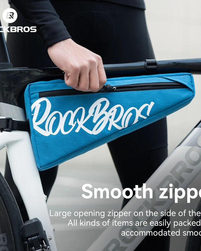 ROCKBROS Cycling Triangle Top Tube Bag Lightweight Bike Frame Pack for Tools and Accessories 1.9L large Capacity Triangle Bag