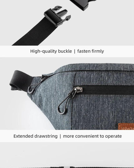 ROCKBROS Cycling Waist Bag 1.5L Multi Compartment Anti-scratch Storage Telephone Chest Bag Headphone Hole Design Bike Accessory
