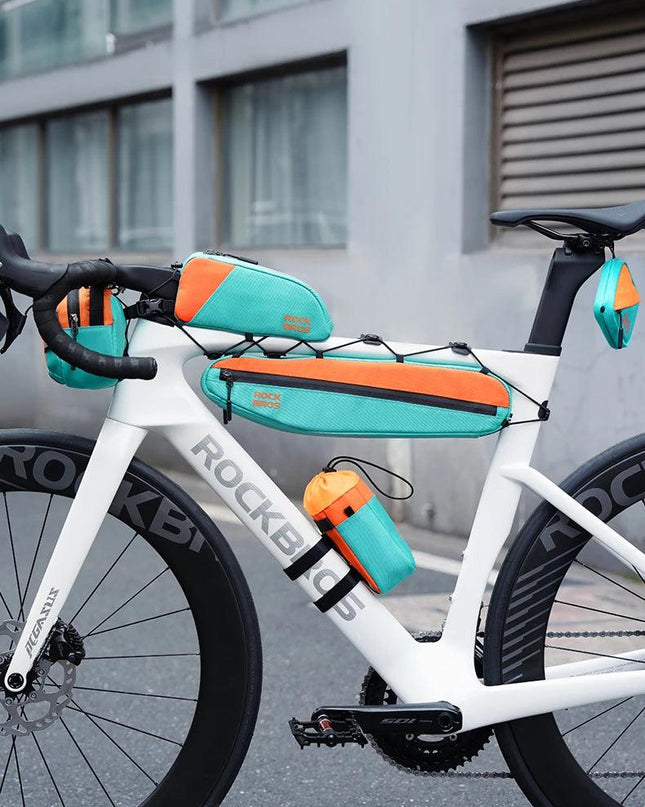 ROCKBROS Bicycle Bag Set Waterproof Combo Bag Front Bag Triangle Tube Bag Polyester Portable Bottle Bag Long-Distance Travel Bag