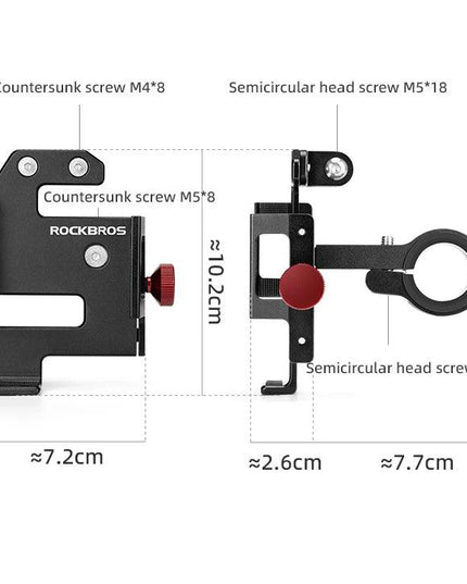 ROCKBROS Bicycle Phone Holder S Clip Ring Holder Aluminum Alloy Anti-Slip for 4.7-7.09inch Phones Moto Motorcycle Stand Bracket