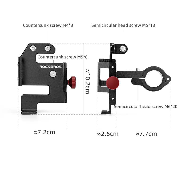 ROCKBROS Bicycle Phone Holder S Clip Ring Holder Aluminum Alloy Anti-Slip for 4.7-7.09inch Phones Moto Motorcycle Stand Bracket