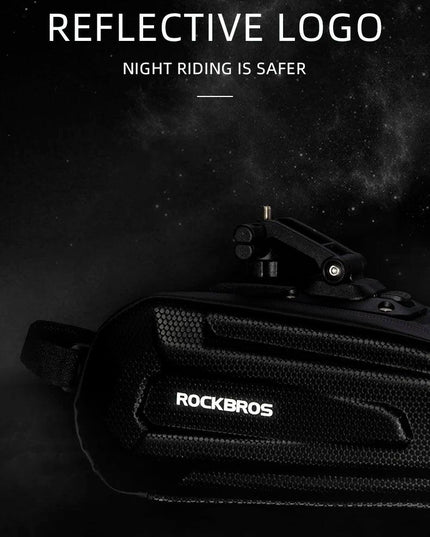 ROCKBROS1.7L Bicycle Bag Waterproof Rear Large Capatity Quick Release Seatpost Shockproof Double Zipper Rear Bag Accessories