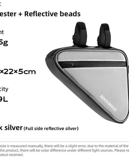 ROCKBROS Bicycle Bag Portable Triangle Bag Reflective Bike Tube Bag Cycling Frame Bag Outdoor Sports Bike Pannier Accessories