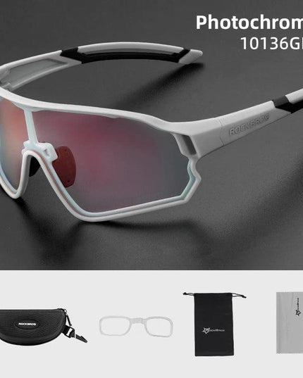 ROCKBROS Photochromic Cycling Glasses Outdoor Sports UV400 Goggles Sunglasses Bicycle Sports Eyewear Running Fishing Glasses