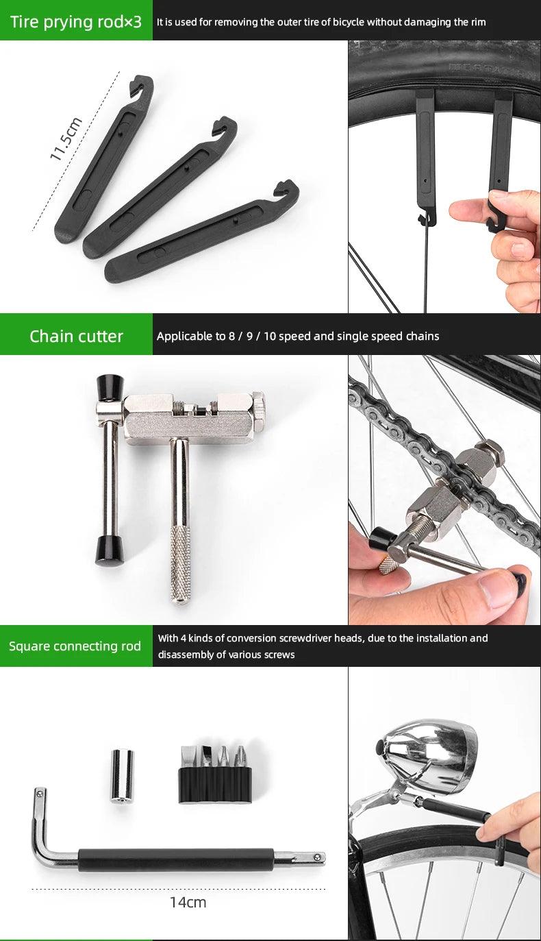 ROCKBROS Bicycle Tools Sets Box Cycling Tools Professional Bike Multifunction Bicycle Repair Tools Key Set Cycling Tools