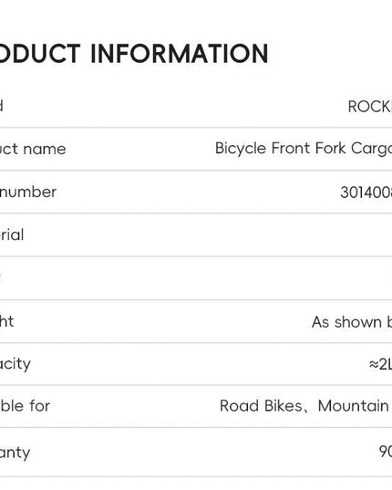 ROCKBROS Cycling Bag 2.7L Capacity Bicycle Front Fork Shelf Bag TPU Material Portable Pannier Bag Luggage Carrier Accessories