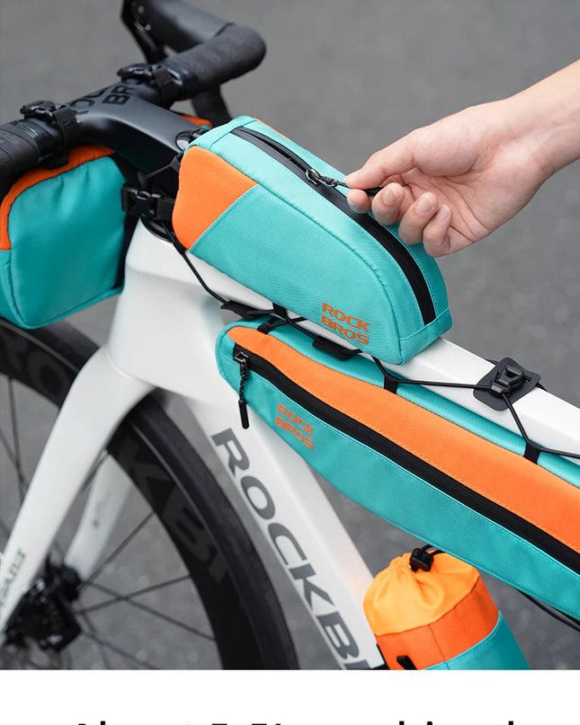 ROCKBROS Bicycle Bag Set Waterproof Combo Bag Front Bag Triangle Tube Bag Polyester Portable Bottle Bag Long-Distance Travel Bag