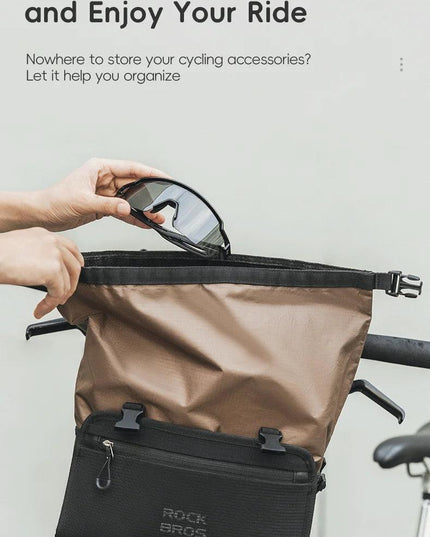 ROCKBROS Bike Front Frame Bag 5.5L Large Capacity Adjustable Handlebar Bag Portable Shoulder Bag Reflective Cycling Packing