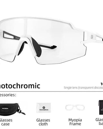 ROCKBROS Photochromic Cycling Glasses Bike Bicycle Glasses Sports Men's Sunglasses MTB Road Cycling Eyewear Protection Goggles