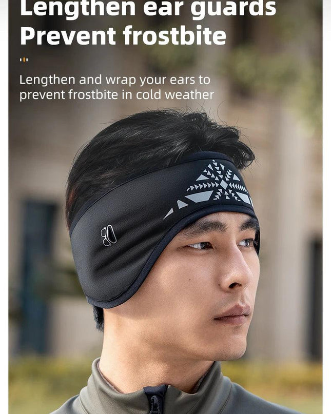 ROCKBROS Outdoor Cycling Headband Ear Warmer Men Winter Cycling Workout Windproof Double Layer Warm Earmuffs Headwear Sweatband