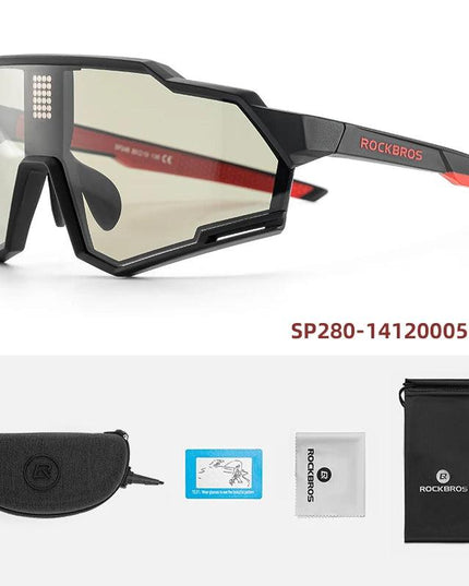 ROCKBROS Sunglasses Polarized Cycling Glasses Electronic Color Change Glasses UV400 Safety Bike Bicycle Eyewear Sports Goggles