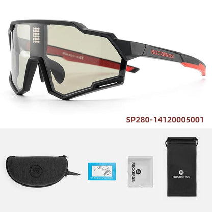 ROCKBROS Sunglasses Polarized Cycling Glasses Electronic Color Change Glasses UV400 Safety Bike Bicycle Eyewear Sports Goggles