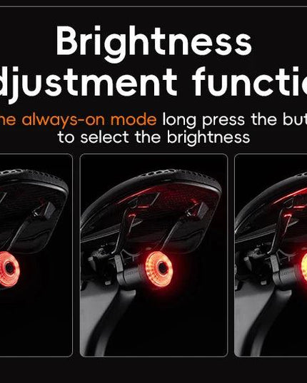 ROCKBROS Bicycle Taillight Smart Auto Brake Sensing MTB Road Bike Light New Type-C Charging Seatposts Saddle Bike Rear Light LED