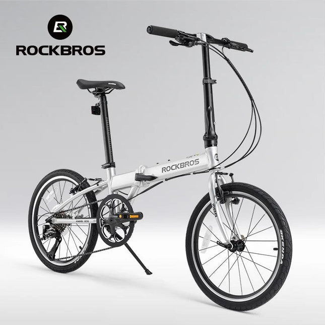 ROCKBROS 20 inch Folding Bike with Shimano 8-speed Aluminium Alloy Frame V Brake Lightweight Adult Unisex Adjustable Bike