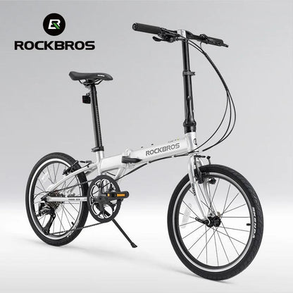 ROCKBROS 20 inch Folding Bike with Shimano 8-speed Aluminium Alloy Frame V Brake Lightweight Adult Unisex Adjustable Bike