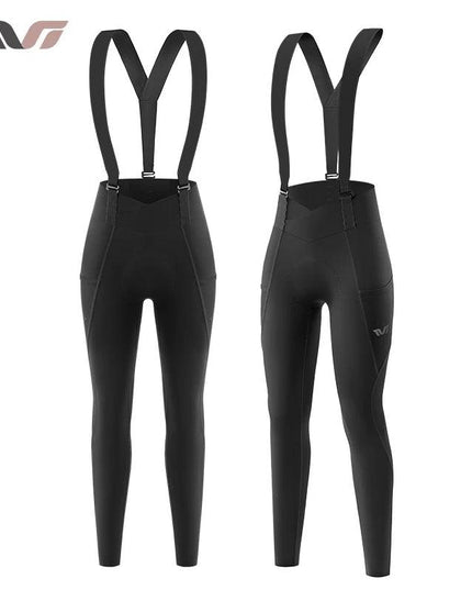 ROCKBROS TVI Women's Detachable Cycling Bib Pants Autumn Winter Warm Tights Bicycle Trousers Shock Absorption Pad For MTB Road ﻿