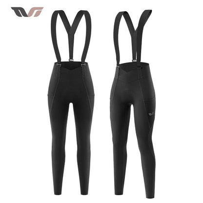 ROCKBROS TVI Women's Detachable Cycling Bib Pants Autumn Winter Warm Tights Bicycle Trousers Shock Absorption Pad For MTB Road ﻿