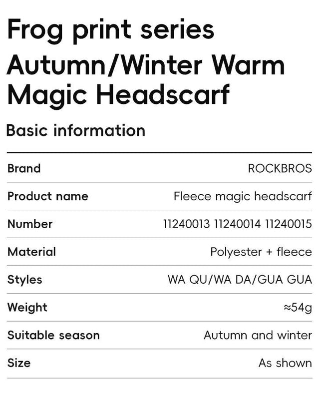 ROCKBROS Winter Warm Fleece Balaclava Cycling Headgear Bib Snowboard Hiking Neck Scarf Outdoor Windproof Thickened Mask Bib