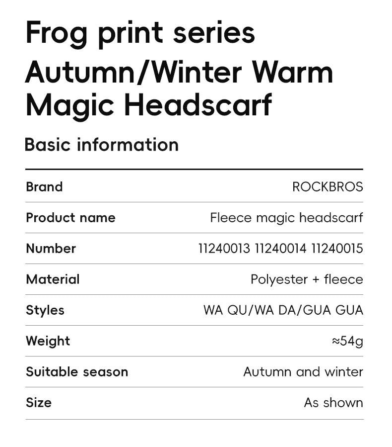 ROCKBROS Winter Warm Fleece Balaclava Cycling Headgear Bib Snowboard Hiking Neck Scarf Outdoor Windproof Thickened Mask Bib