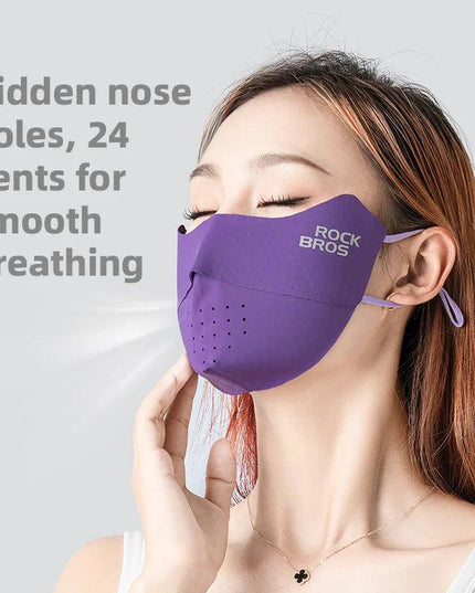 ROCKBROS Cycling Ice Silk Face Mask Anti-UV Sun Protection Breathable Dustproof Men Women Bandana Running Fishing Sports Mask