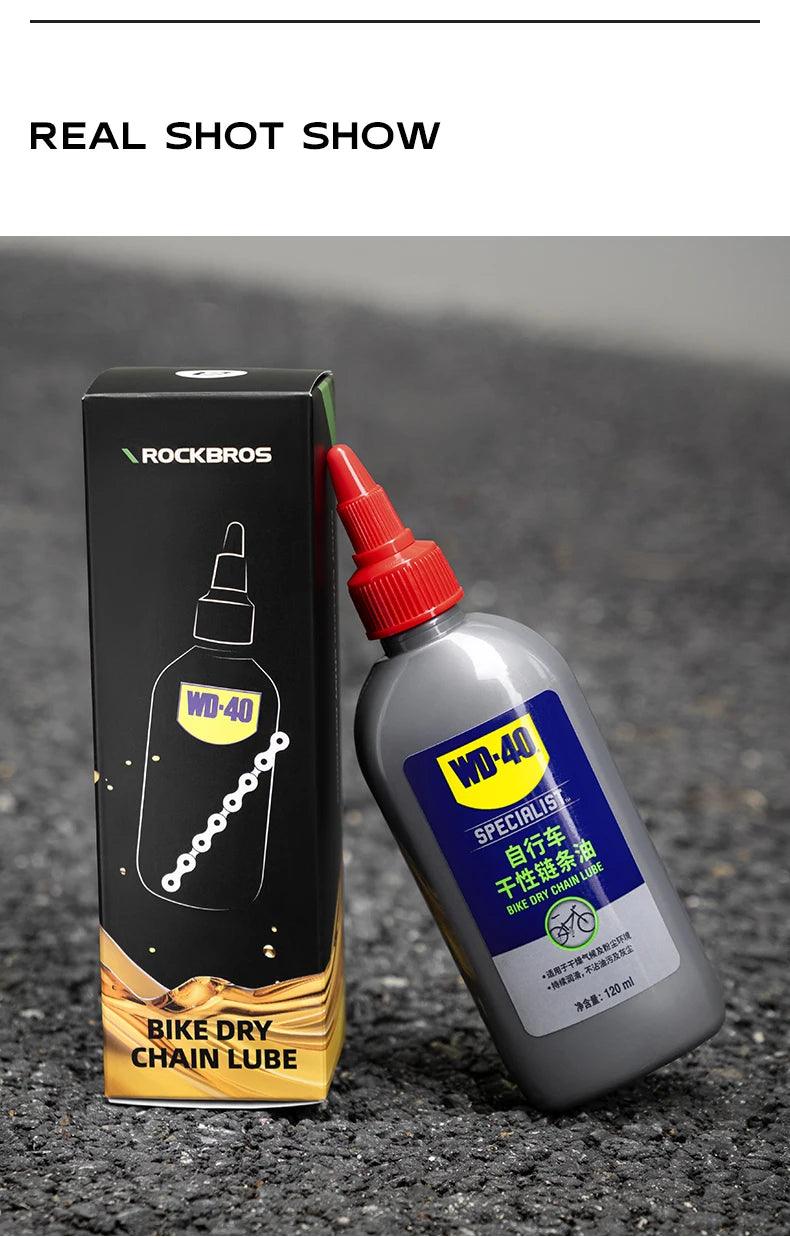 ROCKBROS WD40 120ML Chain Lubricant Dry Lube Chain Oil Long-Lasting Bike Chain Oil Anti-Rust Protection Co-branded Chain Oil