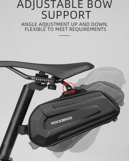 ROCKBROS1.7L Bicycle Bag Waterproof Rear Large Capatity Quick Release Seatpost Shockproof Double Zipper Rear Bag Accessories