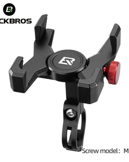 ROCKBROS Bike Phone Holder Aluminum Alloy Material Bracket Anti-slip Cushioning Pads 4.7-7.09 inch Mobile Phone Stand Shockproof