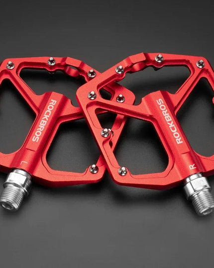 ROCKBROS Bike Pedals Aluminum Alloy Anti-slip Bicycle Pedals Ultralight Sealed Bearing One-piece MTB Road Mountain Cycling Pedal
