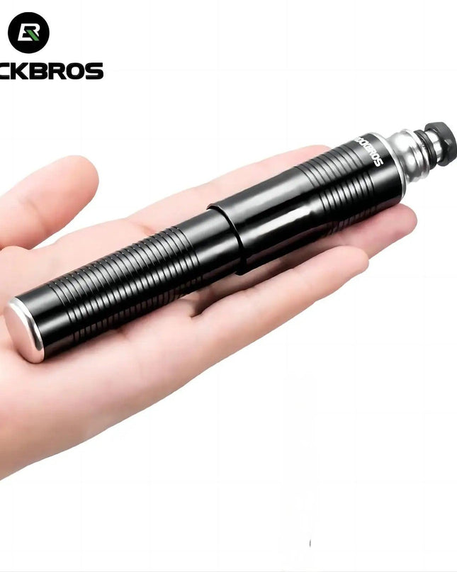 ROCKBROS Bike Bicycle Pump Mini Portable 110 PSI Pressure Aluminum Alloy For MTB Air Pump Cycling Tire Inflator Bike Accessories