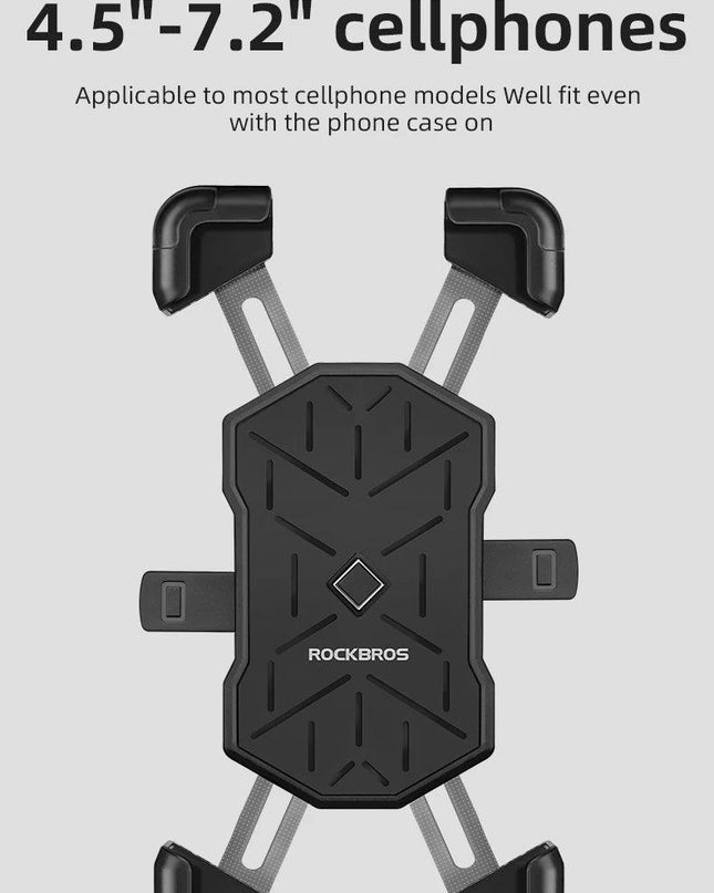 ROCKBROS Bike Phone Holder 360° View Universal Bicycle Phone Holder 4.5-7.2inch Mobile Phone Stand Shockproof Motorcycle Bracket