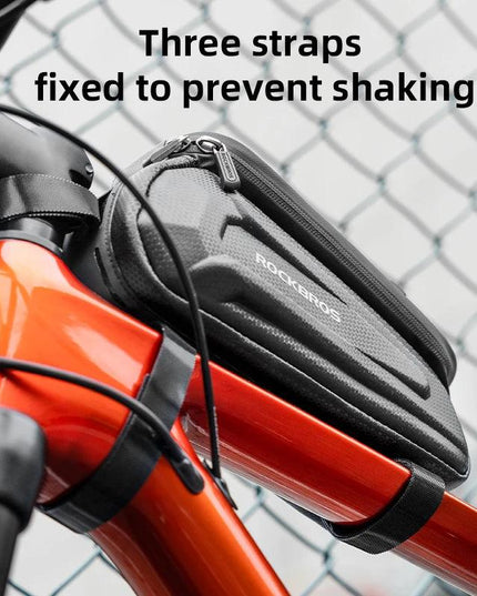 ROCKBROS Bike Bag Front Handlebar Bag Hard Shell 360° Cell Phone Holder With Touch Screen Waterproof Front Frame Cycling Bag