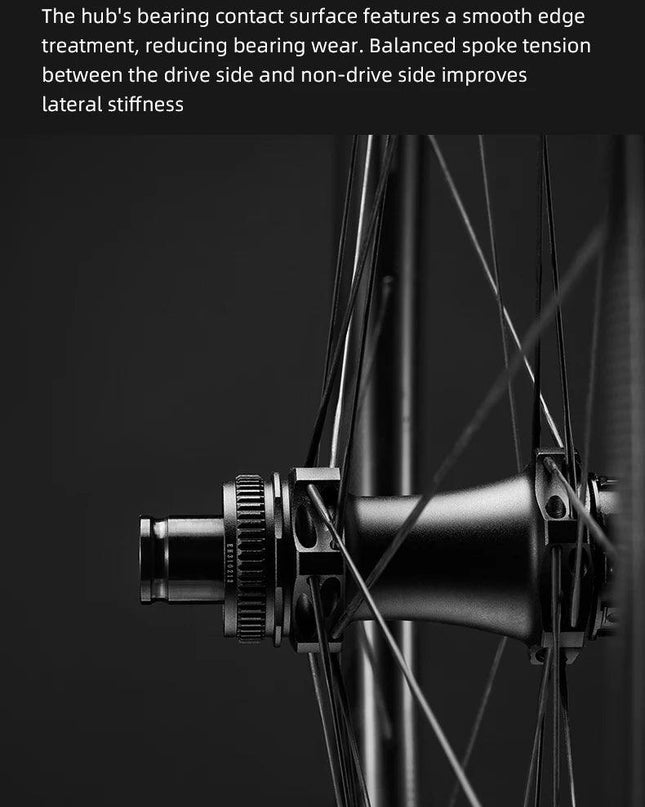 ROCKBROS Wheelset Ultralight Cycling Road Disc Carbon Wheelset  Tubeless Rim Tape 50mm Ratchet System 36T Road For Racing Bike