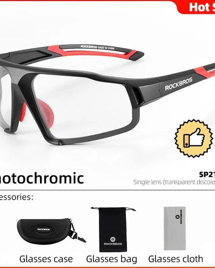 ROCKBROS Photochromic Cycling Glasses Bike Bicycle Glasses Sports Men's Sunglasses MTB Road Cycling Eyewear Protection Goggles