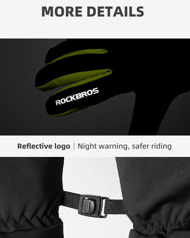 ROCKBROS Warm Heating Gloves Cycling Electric Heating Gloves Intelligent Sensing Winter Thermal Ski Long Glove Type-C charging