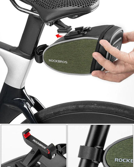 ROCKBROS Bicycle Saddle Bag Portable Waterproof Cycling Seat Tail Pouch Ciclismo Seatpost Backpack Storage Rear Bag Pannier