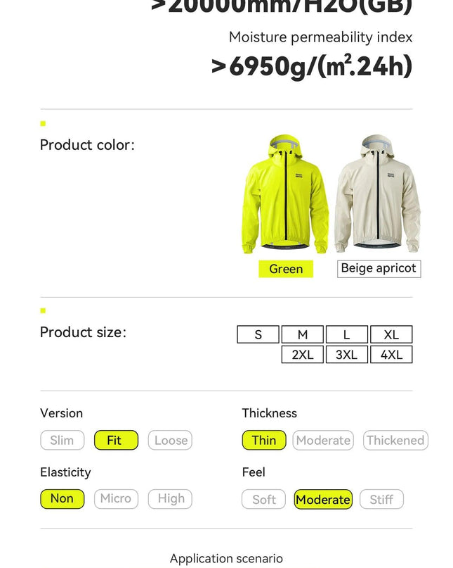 ROCKBROS Waterproof Cycling Jacket Raincoat Waterproof Breathable Outdoor Sport Windbreaker Cycling Hiking Men Women EUR Size