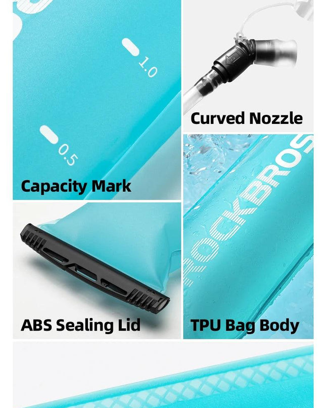 ROCKBROS 2L Water Bag Sports Portable Bicycle Water Bag Running Hydration Vest Backpack Outdoor Folding Water Bucket for Camping