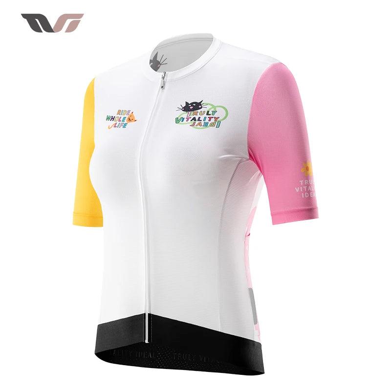 ROCKBROS TVI Women Cycling Jersey Summer Quick Dry Ciclismo Bike Clothes Anti-Uv Breathable Mountain Female Clothing Asian Size