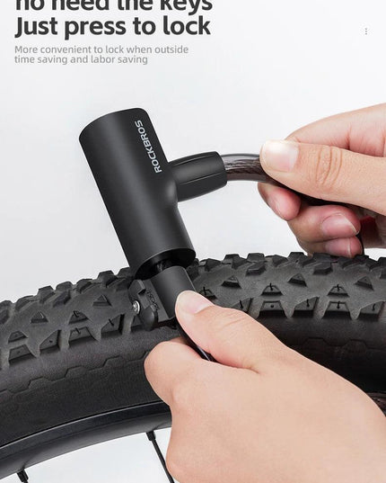 ROCKBROS Bicycle Lock Portable Anti-theft Zinc Alloy Multifunctional Cable Lock MTB Road Cycling Motorcycle Bike Accessories