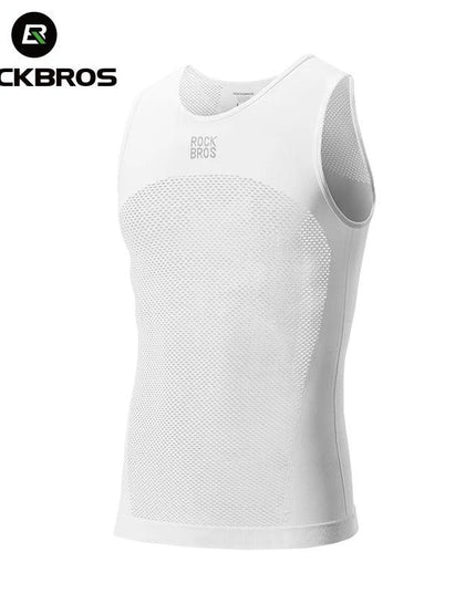 ROCKBROS Cycling Vest High Elastic Cycling Base Layer Sleeveless Bicycle Vest Quick Dry Undershirt Breathable Running Sport