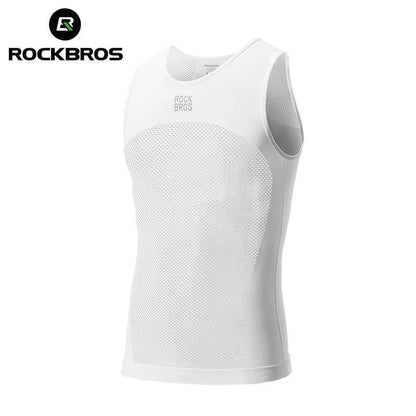 ROCKBROS Cycling Vest High Elastic Cycling Base Layer Sleeveless Bicycle Vest Quick Dry Undershirt Breathable Running Sport