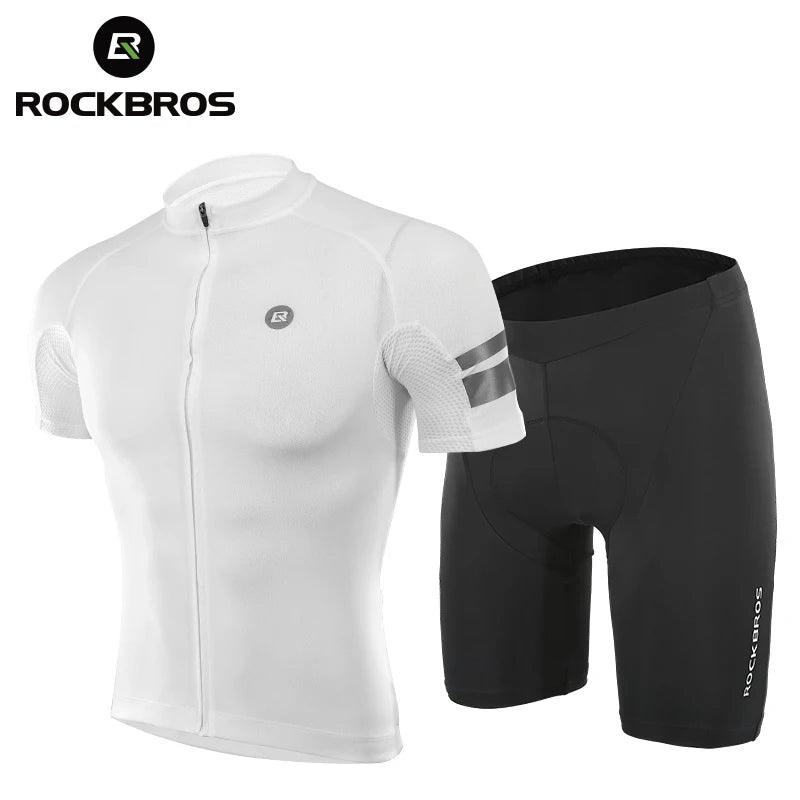 ROCKBROS Cycling Jersey Men Breathable Shirt Summer Jersey Clothes Bicycle Quick Dry Clothing Anti-UV Reflective Short Sleeve