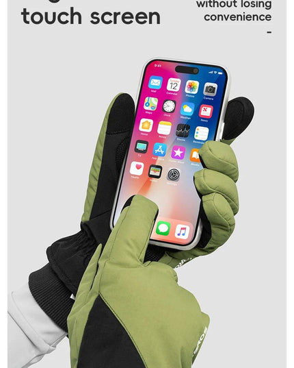 ROCKBROS Winter Ski Gloves Waterproof Snow Keep Warm Windproof Gloves Snowboard Gloves Touch Screen Fleece Motor Riding Gloves