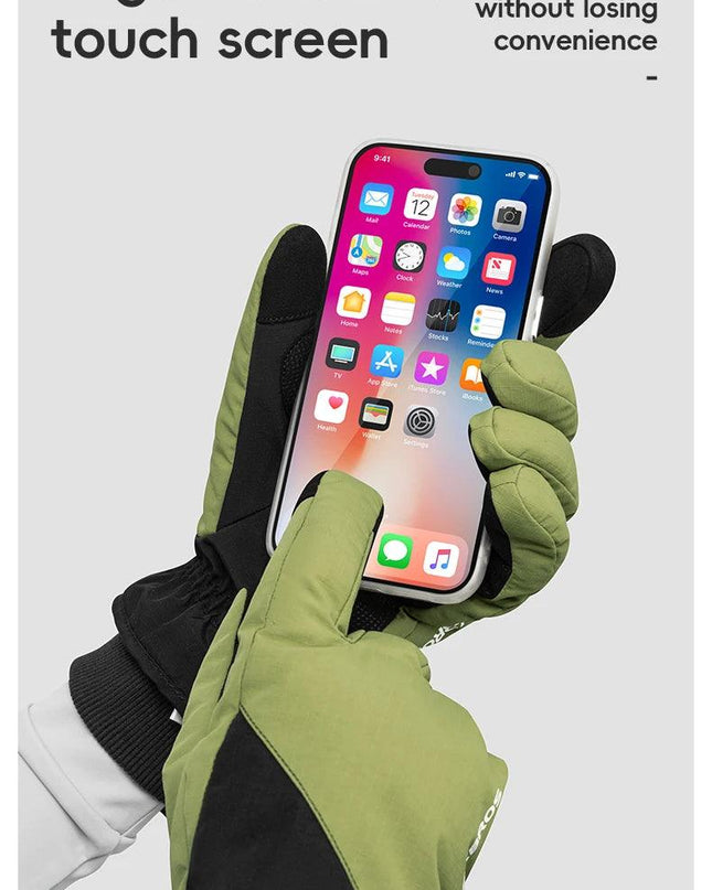 ROCKBROS Winter Ski Gloves Waterproof Snow Keep Warm Windproof Gloves Snowboard Gloves Touch Screen Fleece Motor Riding Gloves