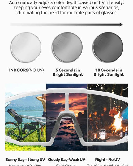 ROCKBROS Cycling Sunglasses Photochromic Polarized Bike Glasses UV400 Ultraviolet Outdoor Sport Hiking Glasses Eyewear Equipment